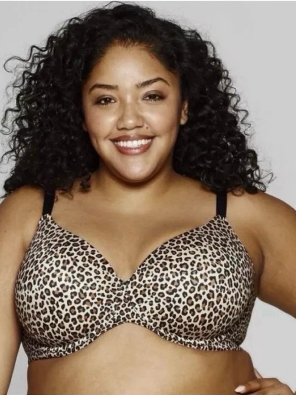 Auden Women's Superstar Leopard Print Lightly Lined T-Shirt Bra Size 42DDD